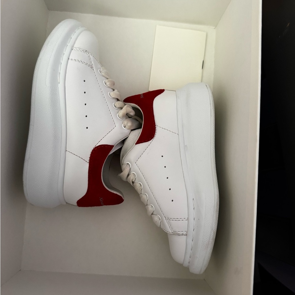 Alexander McQueen Kids White and Red Sneakers